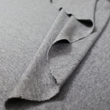 cotton/wool interlock lightweight sweater knit - heather gray 1 yard