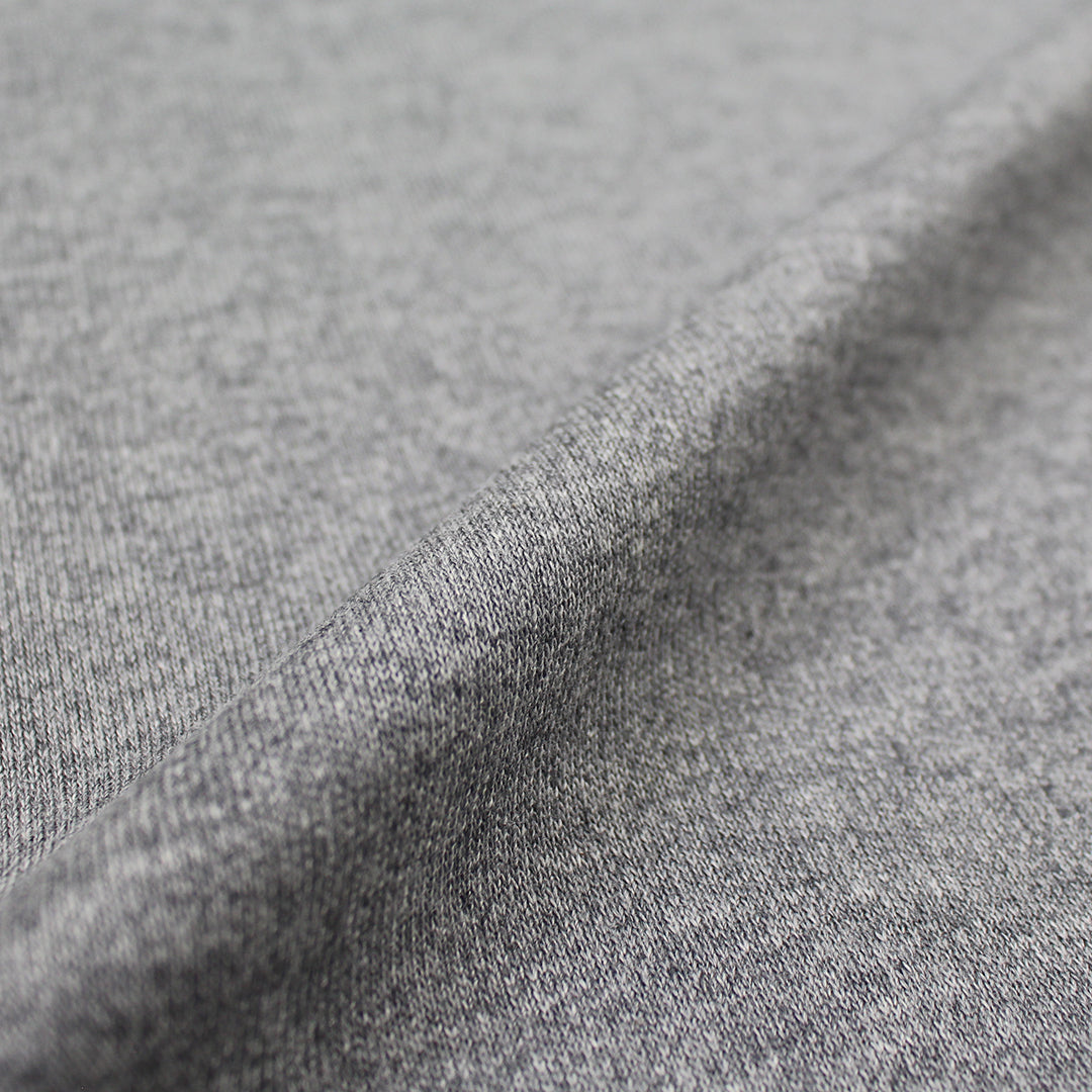 cotton/wool interlock lightweight sweater knit - heather gray 1 yard