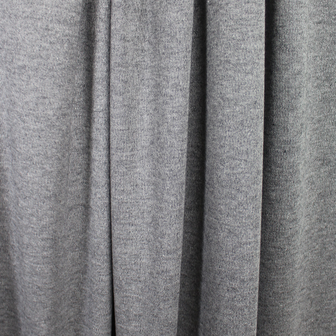 cotton/wool interlock lightweight sweater knit - heather gray 1.25 yds