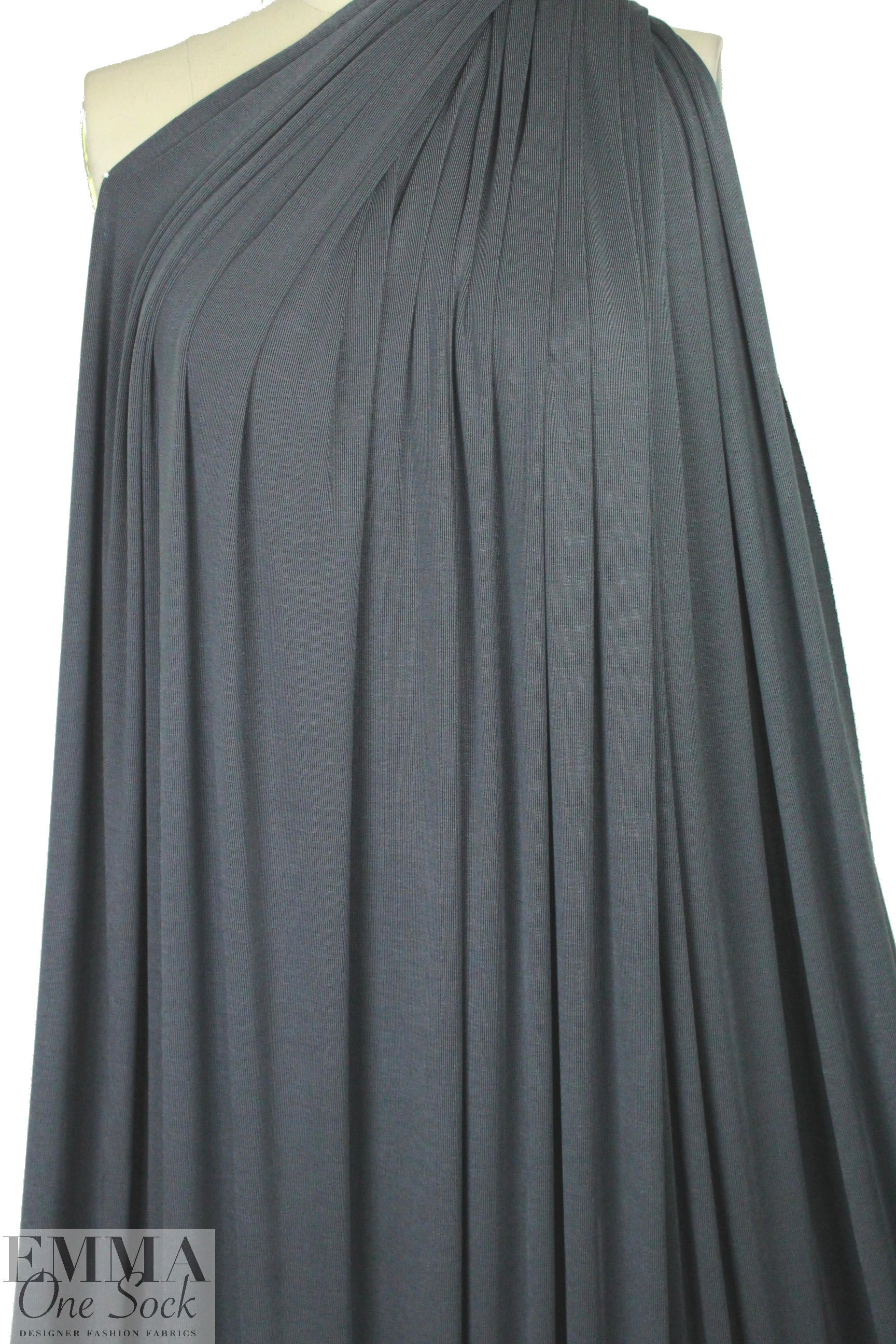 micro-modal interlock rib featherweight knit - steel