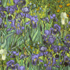 'Vincent's Irises' Dutch digital cotton brushed French terry panel, Oeko-Tex cert.