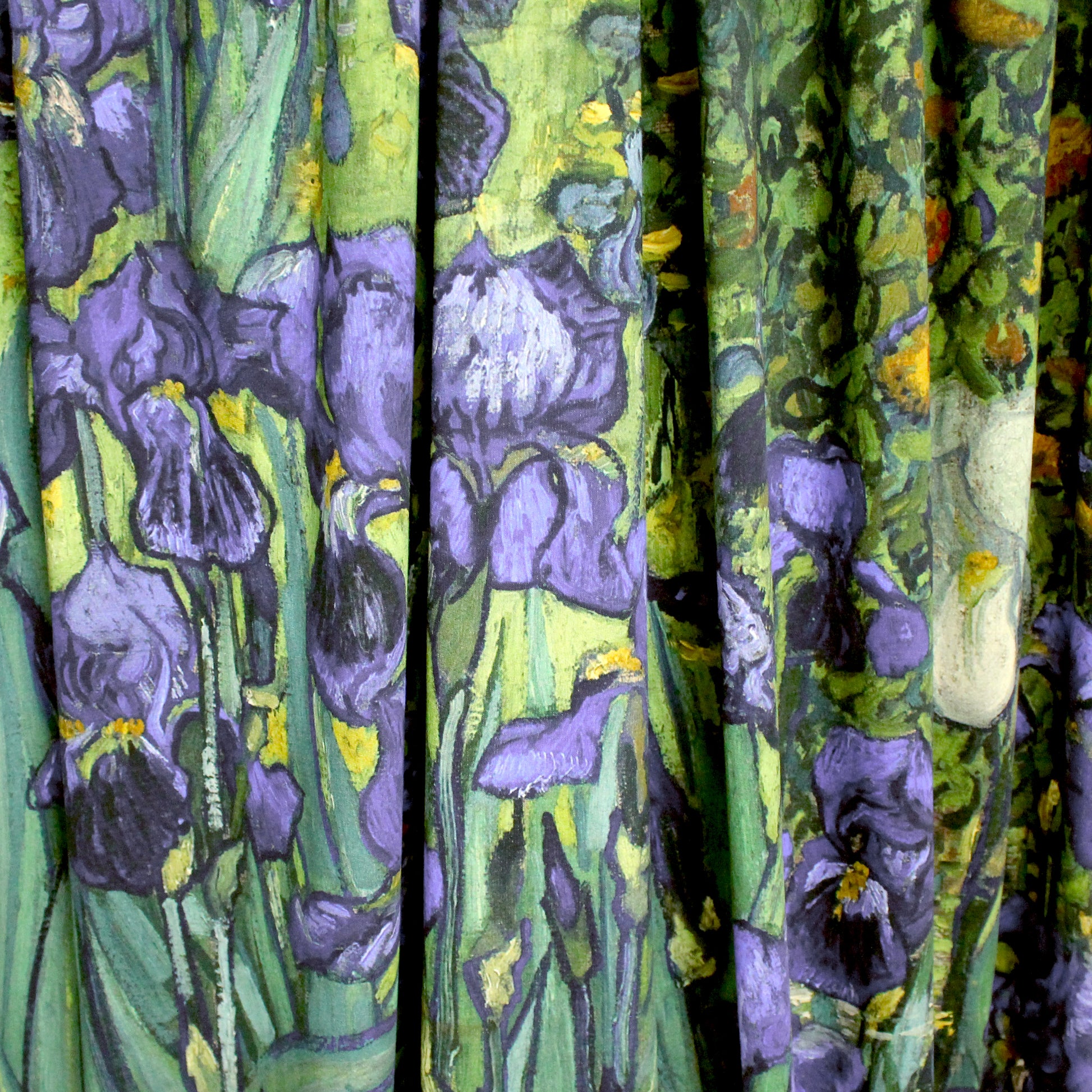 'Vincent's Irises' Dutch digital cotton brushed French terry panel, Oeko-Tex cert.