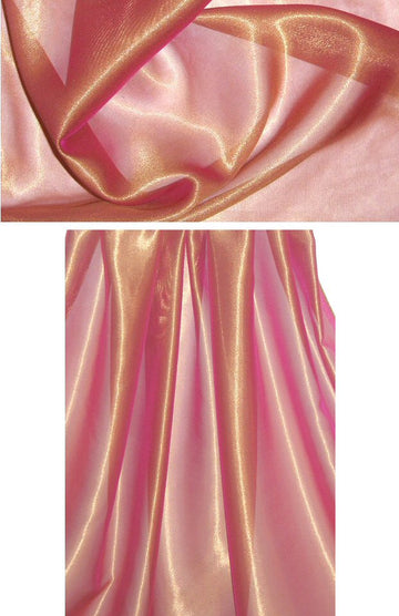 Italian irridescent silk organza - rose/gold