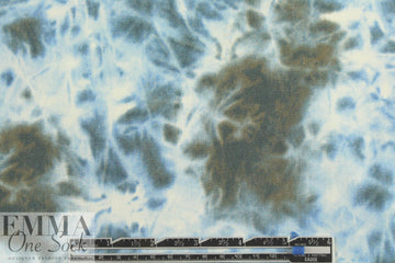 Italian tie dye printed stretch denim - blue/earth 1.5 yds