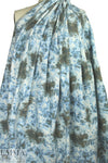 Italian tie dye printed stretch denim - blue/earth 1.75 yd