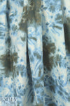 Italian tie dye printed stretch denim - blue/earth 1.75 yd