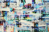 Italian digital viscose knit - turquoise abstract