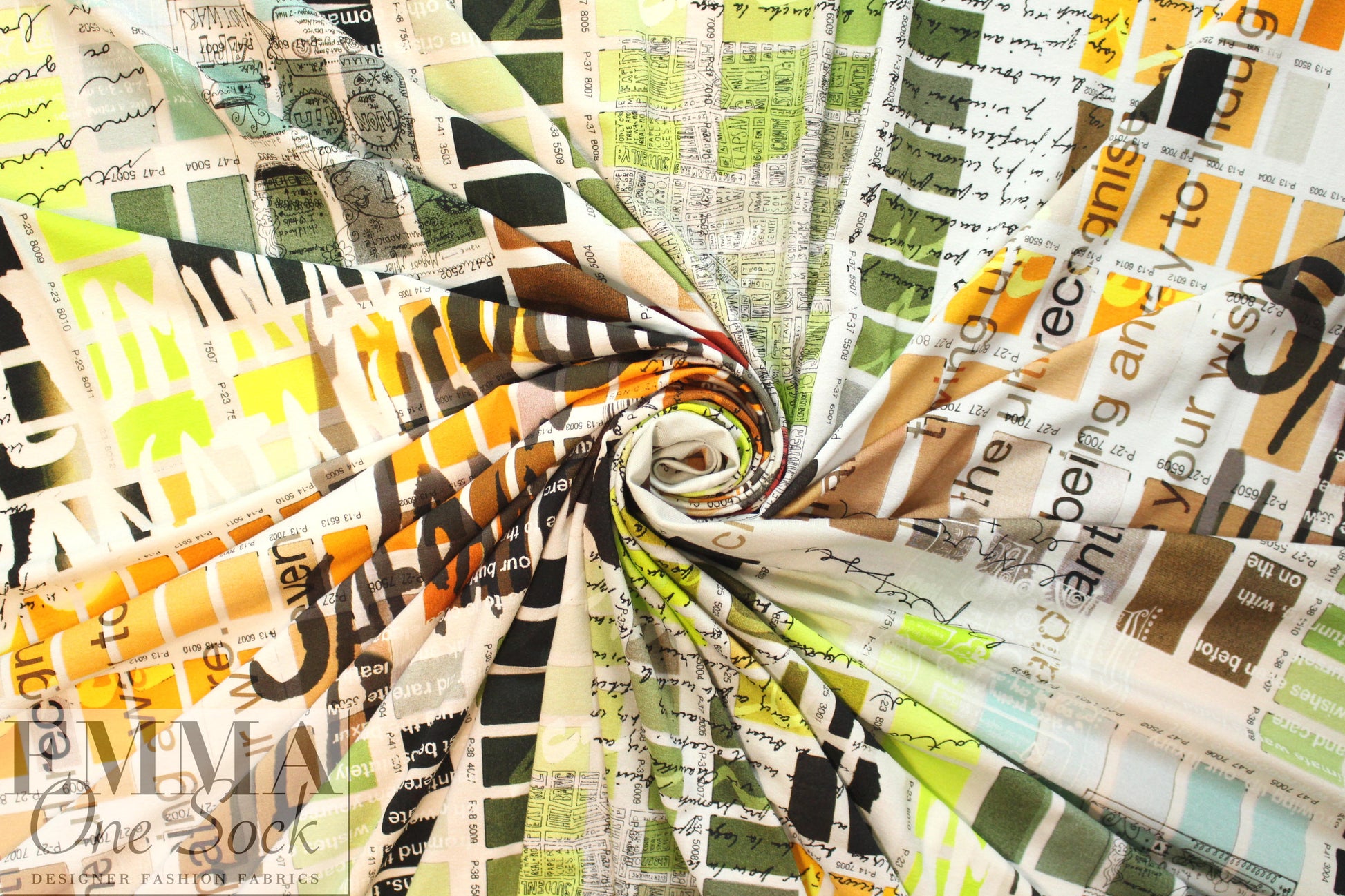 Italian digital viscose knit - color story, earth/spice