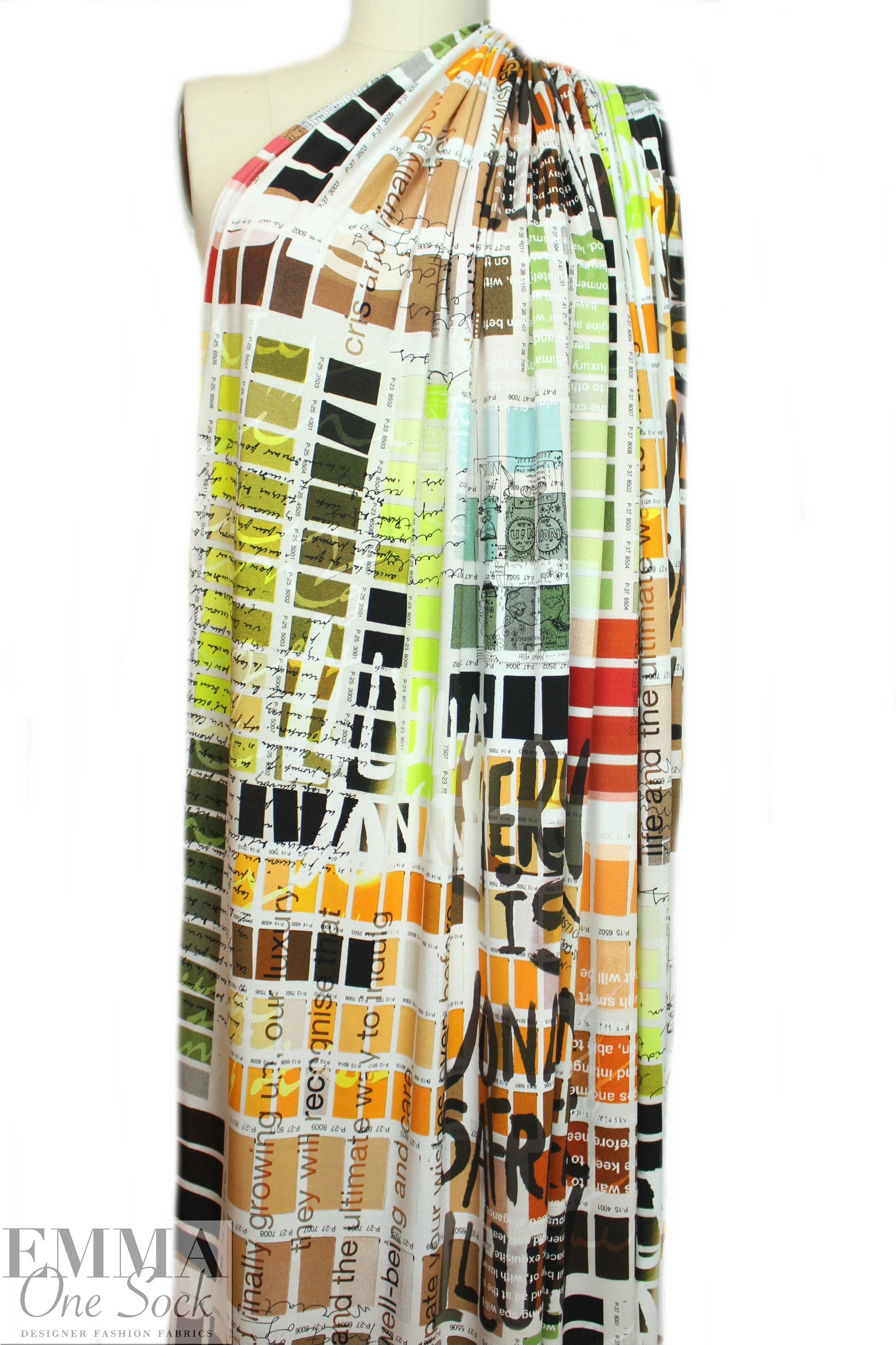Italian digital viscose knit - color story, earth/spice