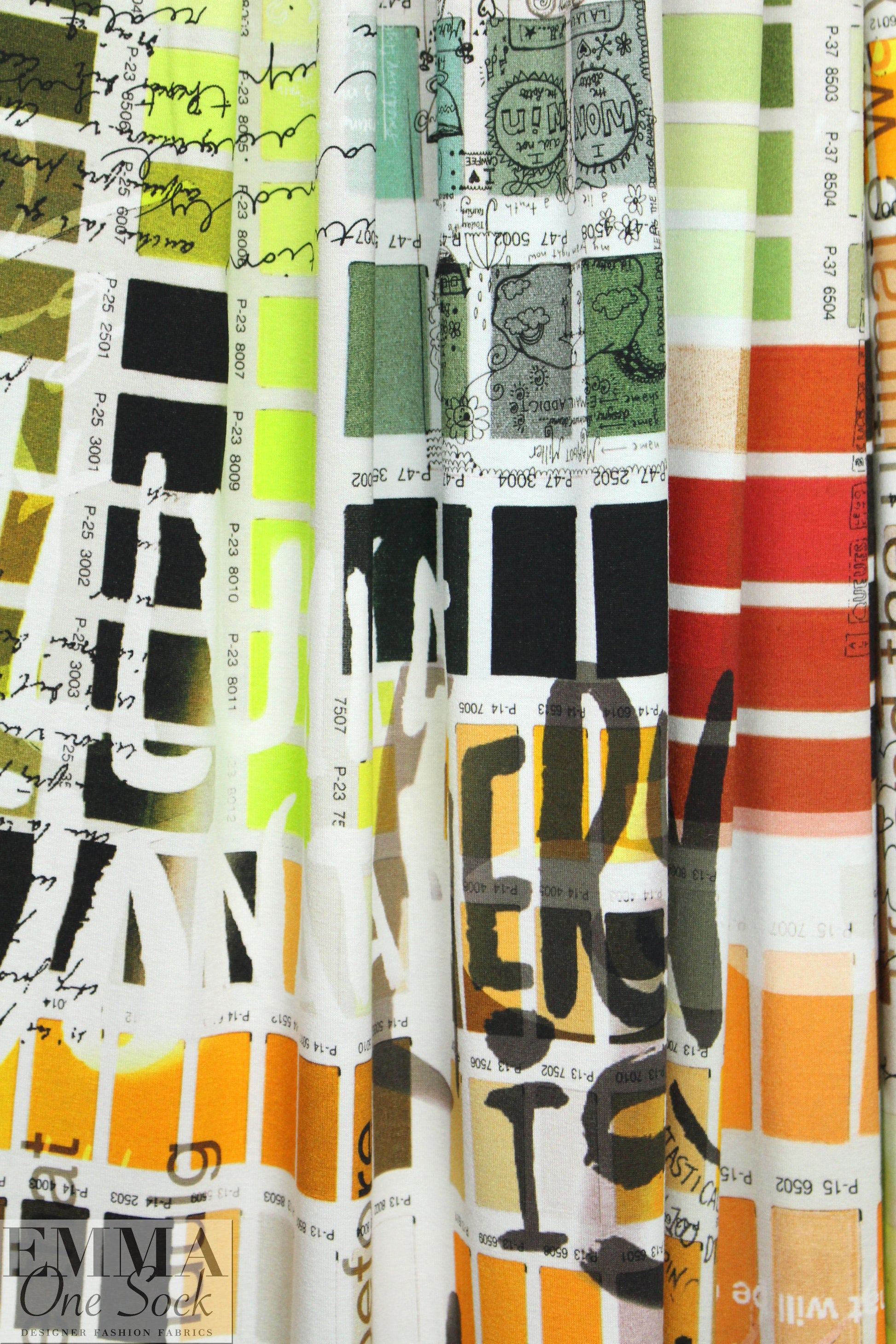 Italian digital viscose knit - color story, earth/spice
