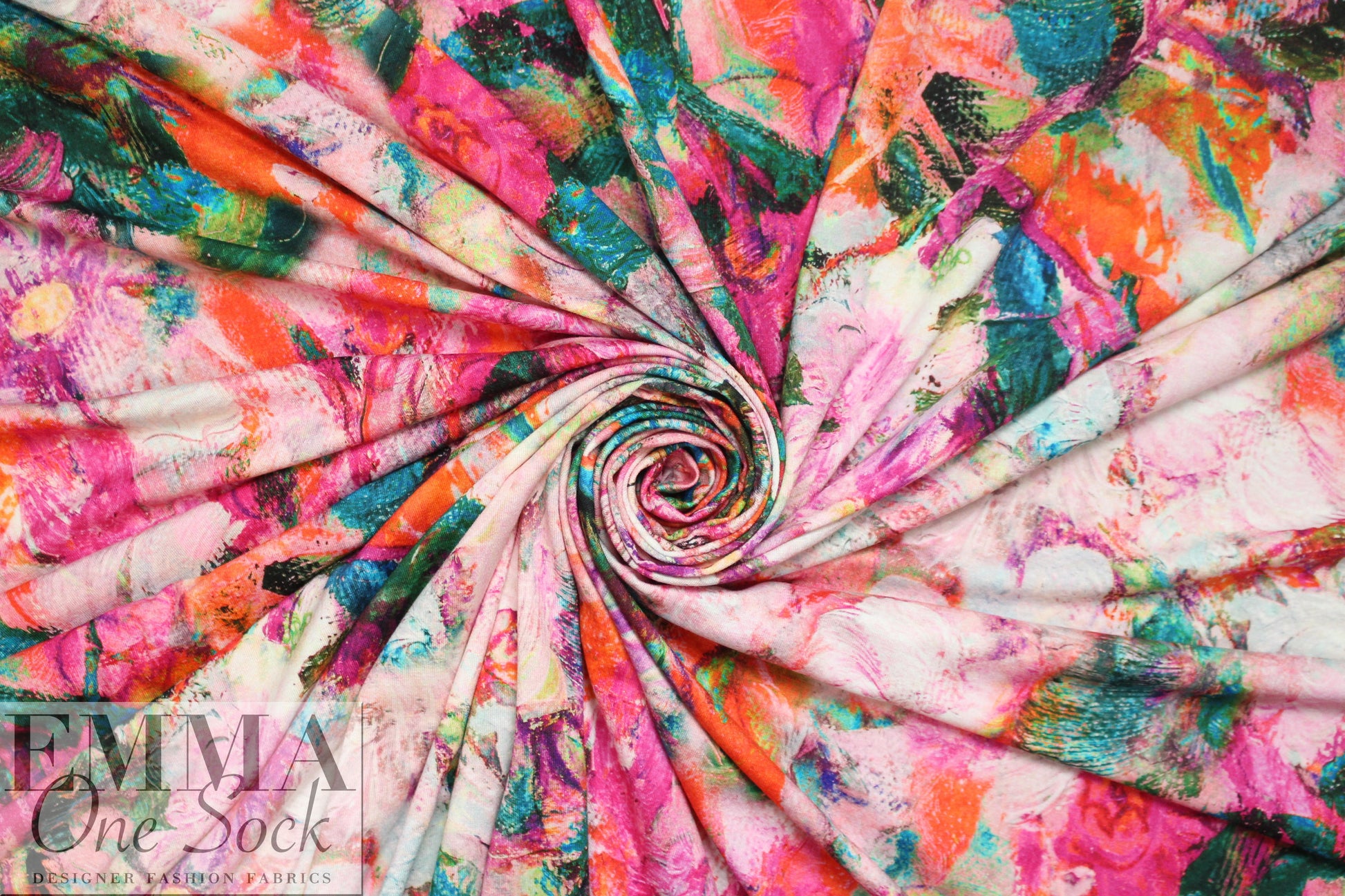 Italian digital viscose knit - painted blooms