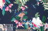 Italian digital viscose knit - navy botanical 1.75 yds