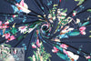 Italian digital viscose knit - navy botanical