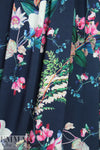 Italian digital viscose knit - navy botanical 1.875 yds