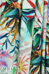 Italian digital viscose knit - tropical floral stripe 1.66 yd