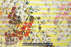 Italian digital viscose knit - lemon stripe botanical