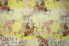 Italian digital viscose knit - lemon stripe botanical