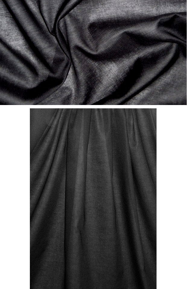 Italian cotton lawn - black 1.625 yds