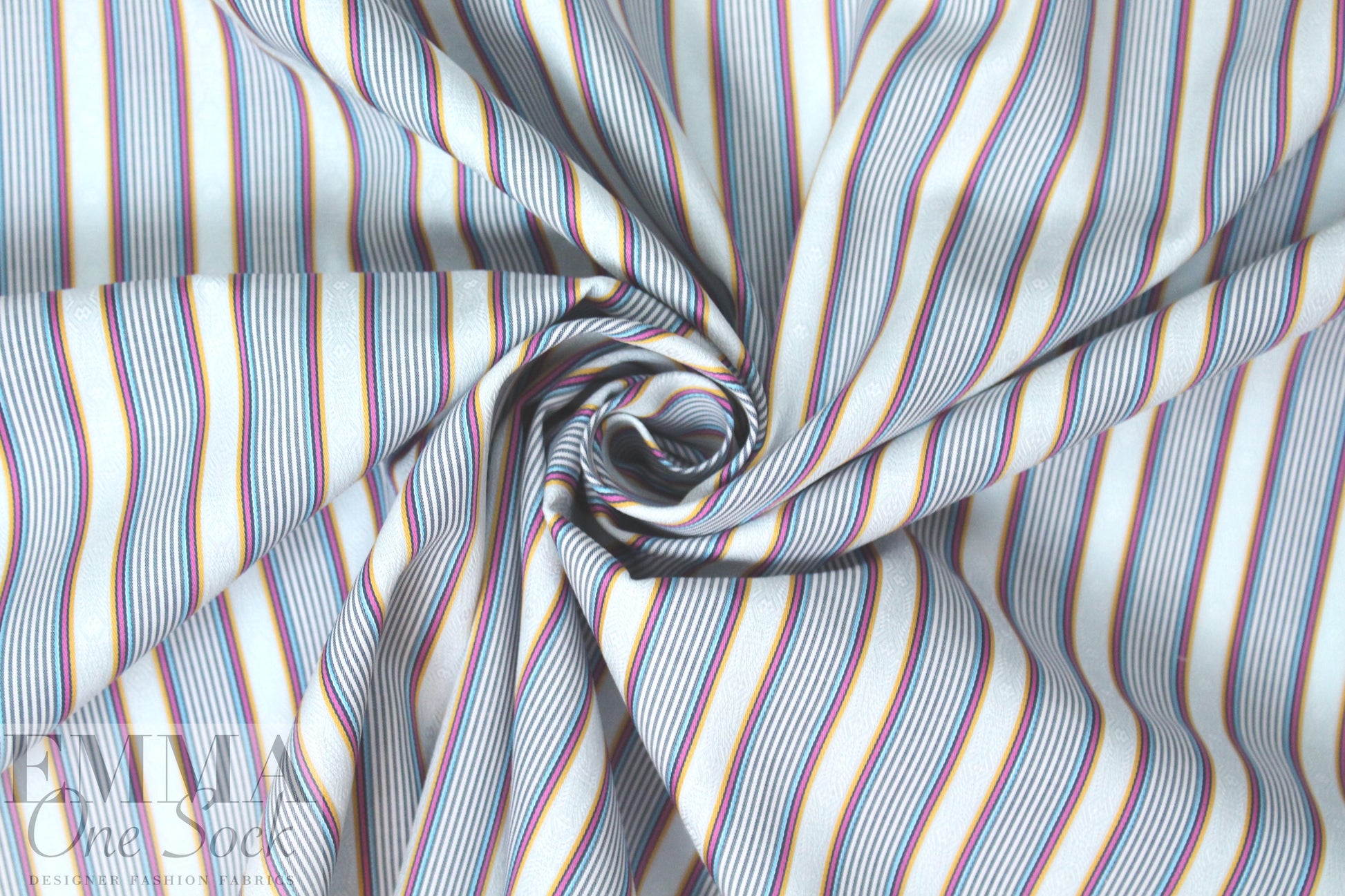 Italian colorful jacquard stripe shirting 1.375 yd