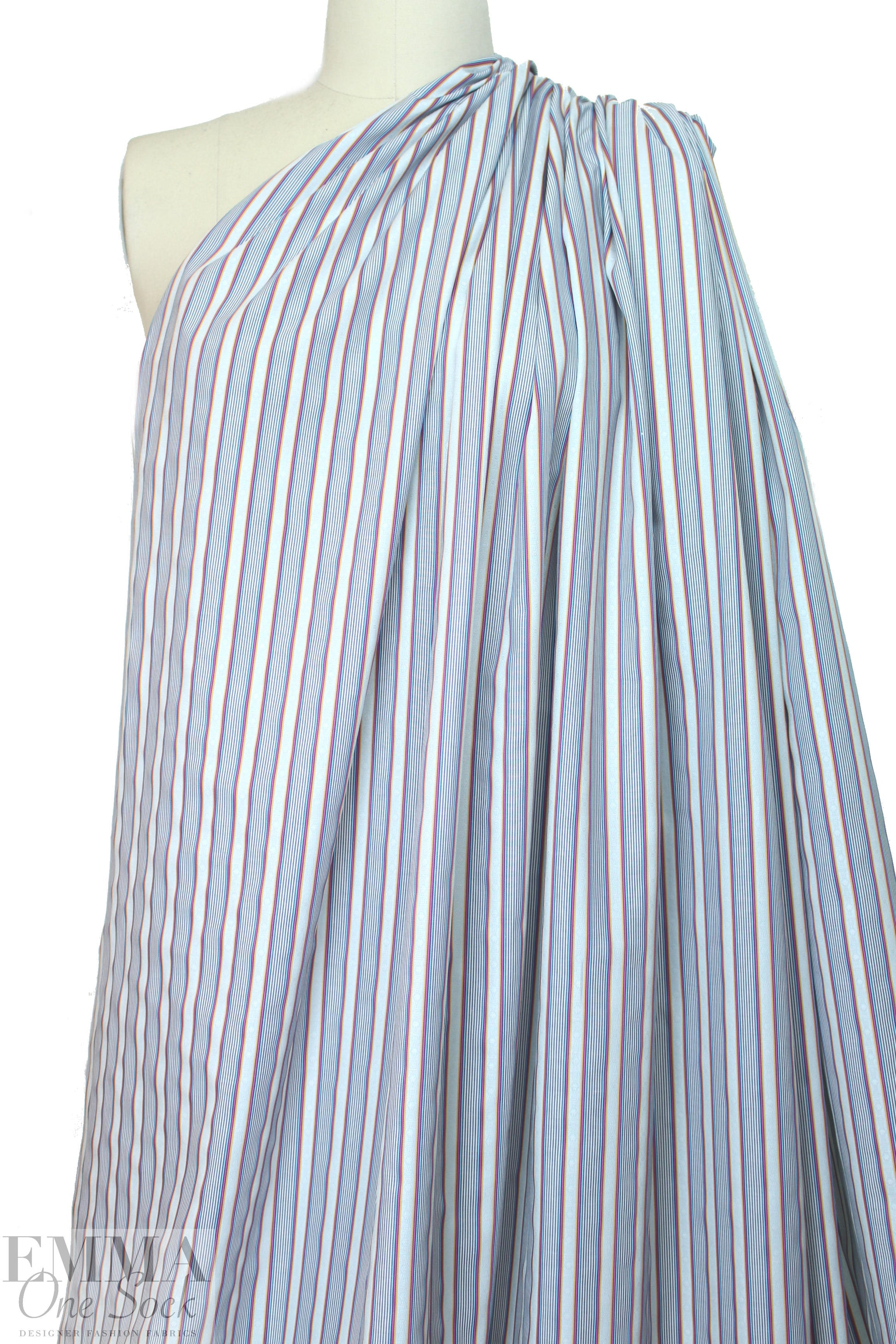 Italian colorful jacquard stripe shirting 1.75 yds