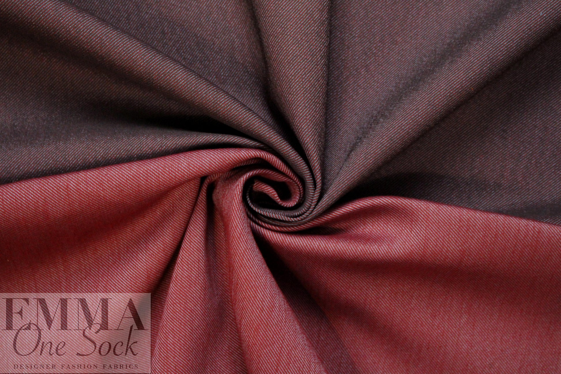 Italian stretch cotton blend denim - wine 2.5 yds