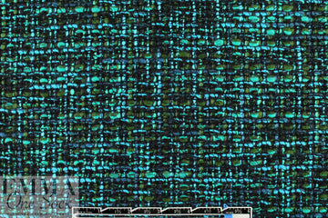 Italian turq/olive tweed wool blend woven