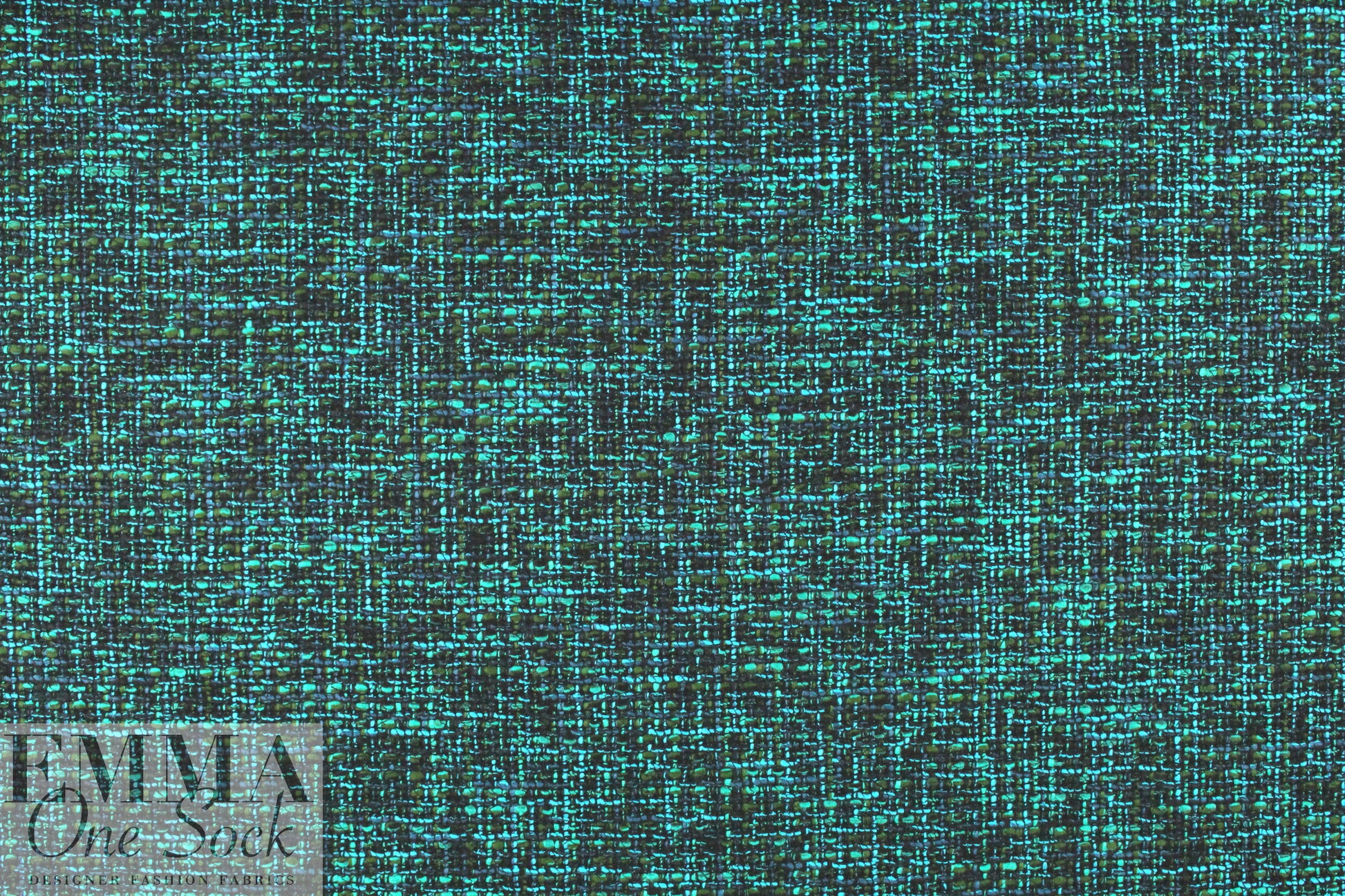 Italian turq/olive tweed wool blend woven