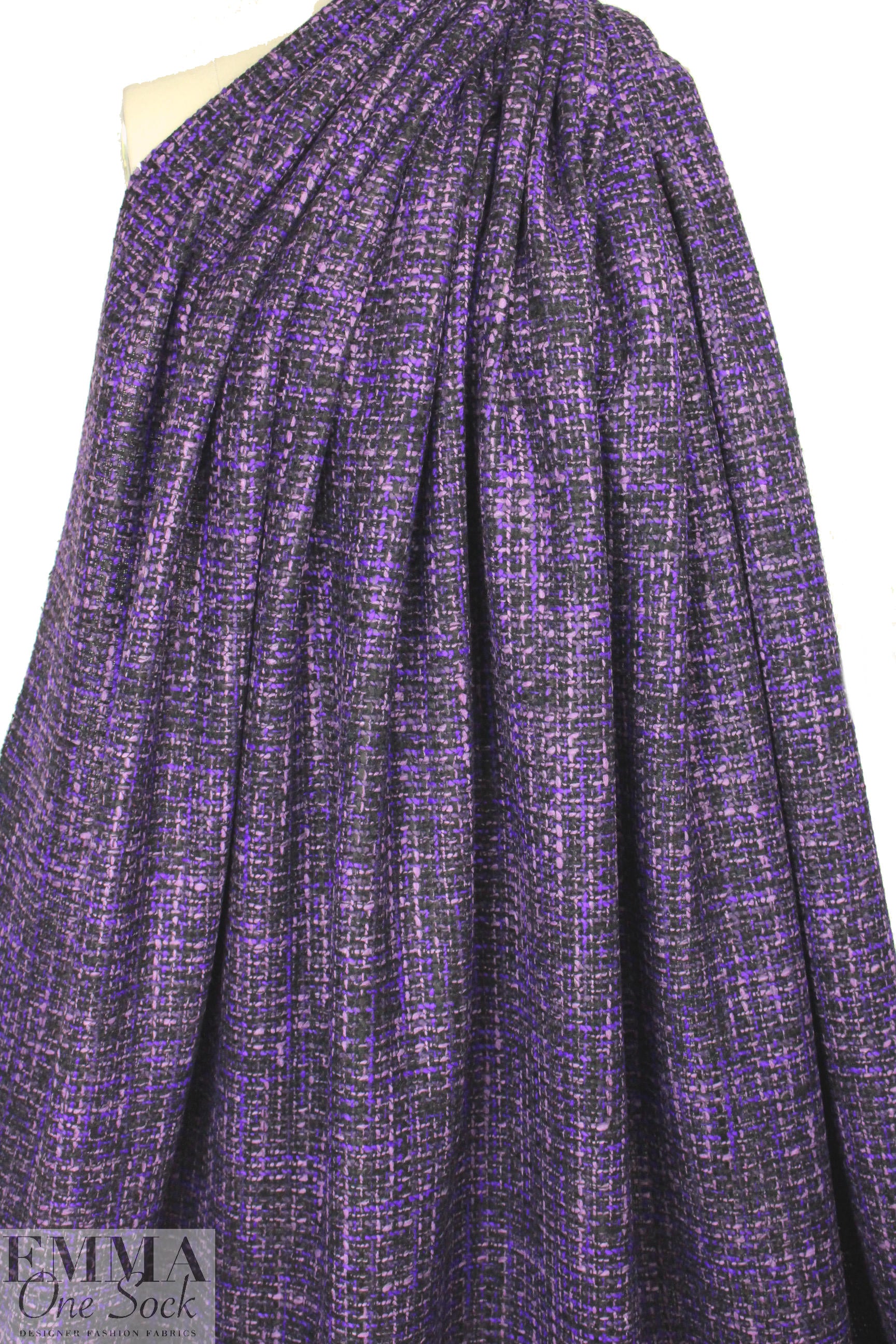 Italian grape/lilac tweed wool blend woven 1.5 yds