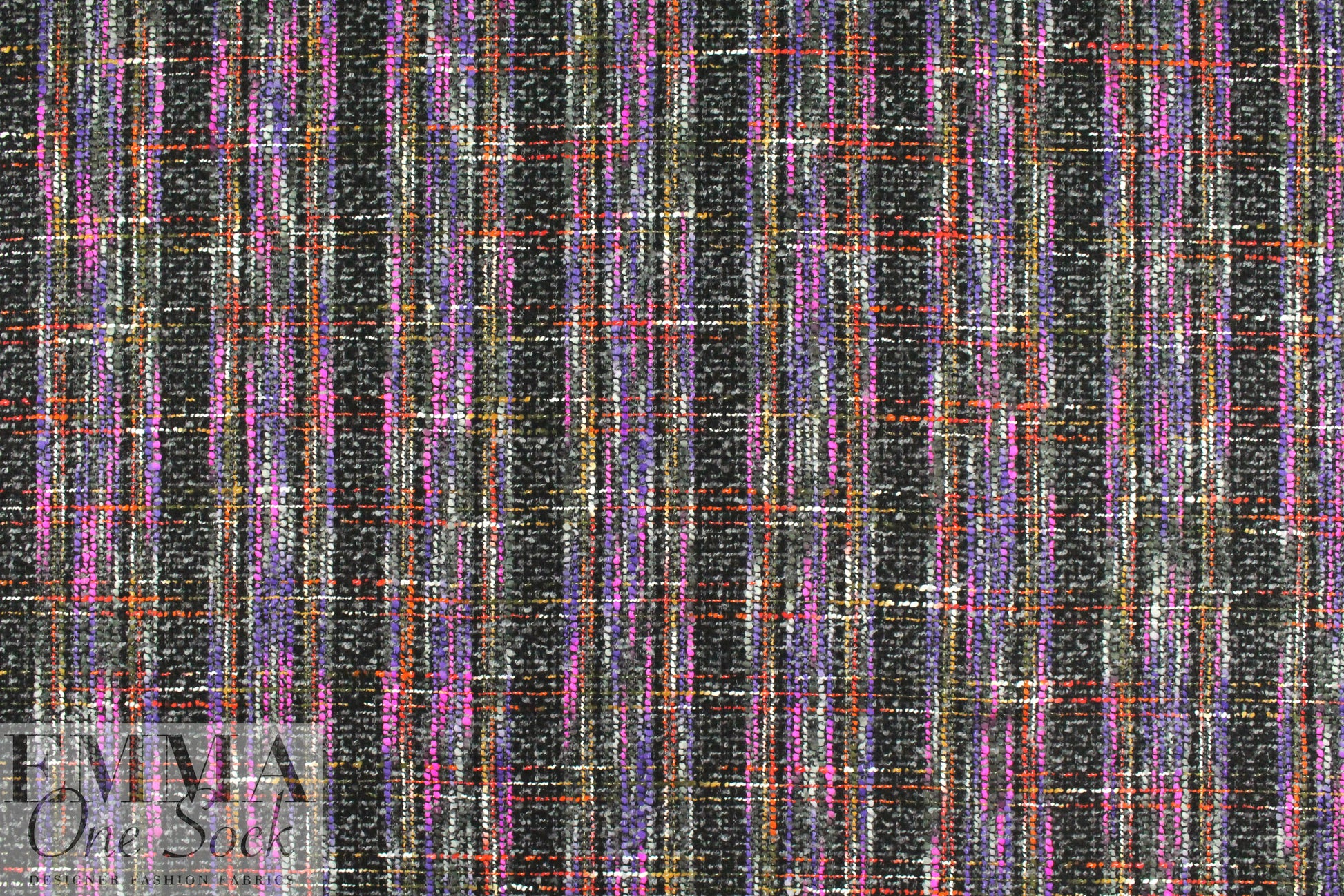 Italian purple/hot pink tweed wool blend woven