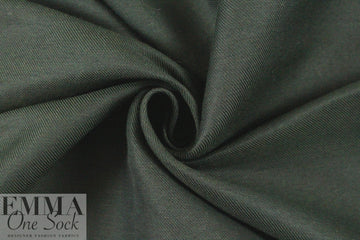 Italian silk/wool/linen blend twill - midnight forest 2 yd