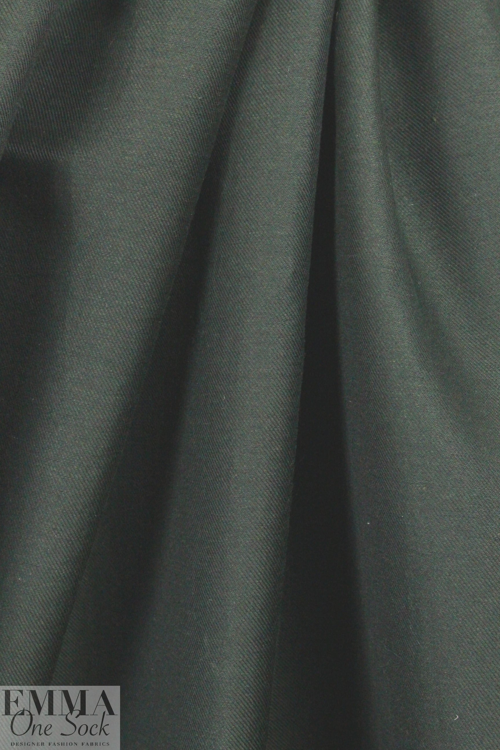 Italian silk/wool/linen blend twill - midnight forest 1.375 yds