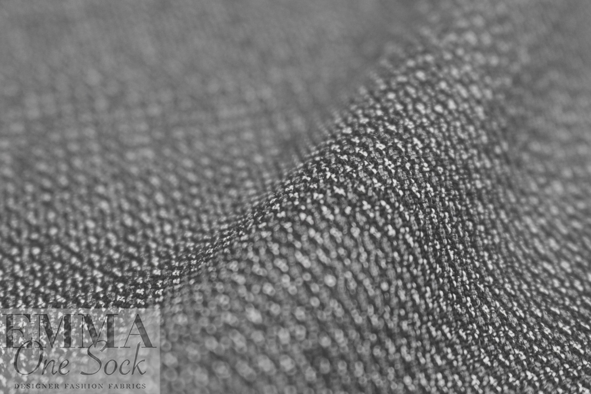 Italian fancy twill weave suiting - black/gray/silver 1.625 yds