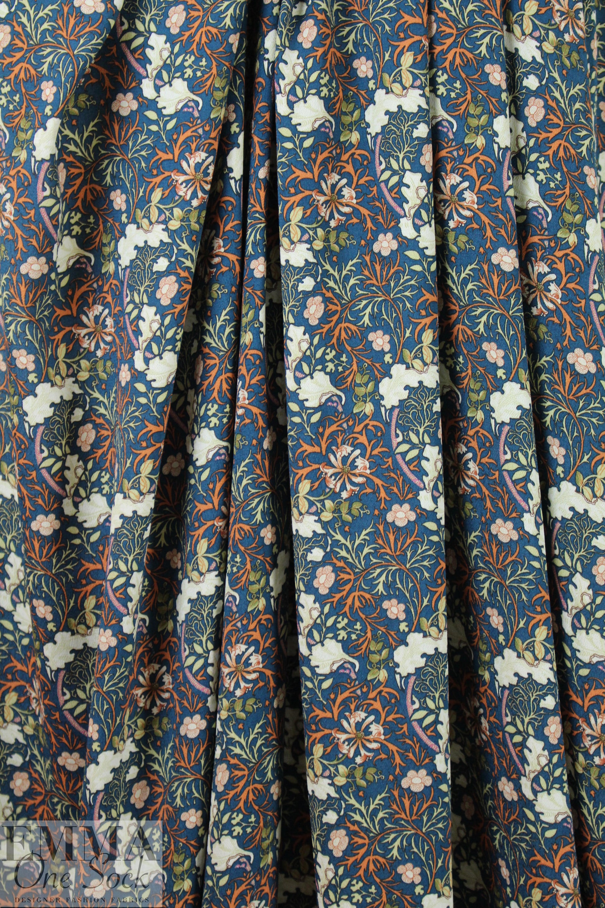 Italian autumn floral drapey viscose crepe woven 1.25 yds