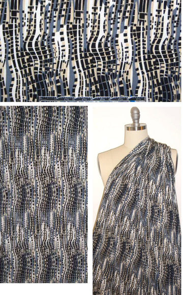 NY designer black/slate/maize ITY knit