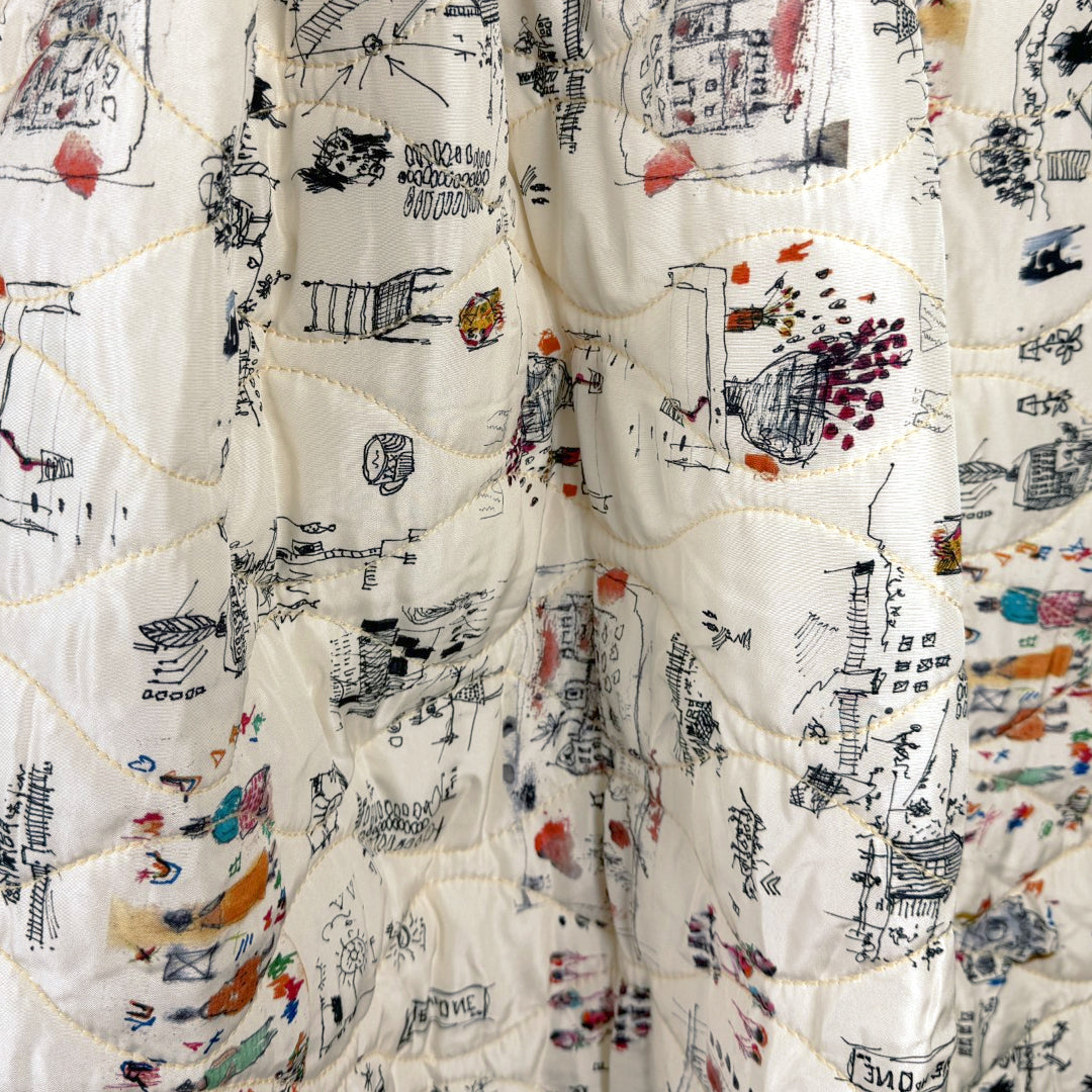 Johnny W@s 'quirky story' SILK quilted jacketwear .75 yds