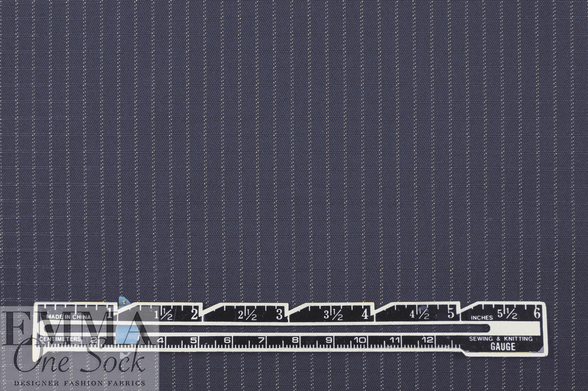 Italian cotton/silk jacketwear - midnight stripe 1 yard