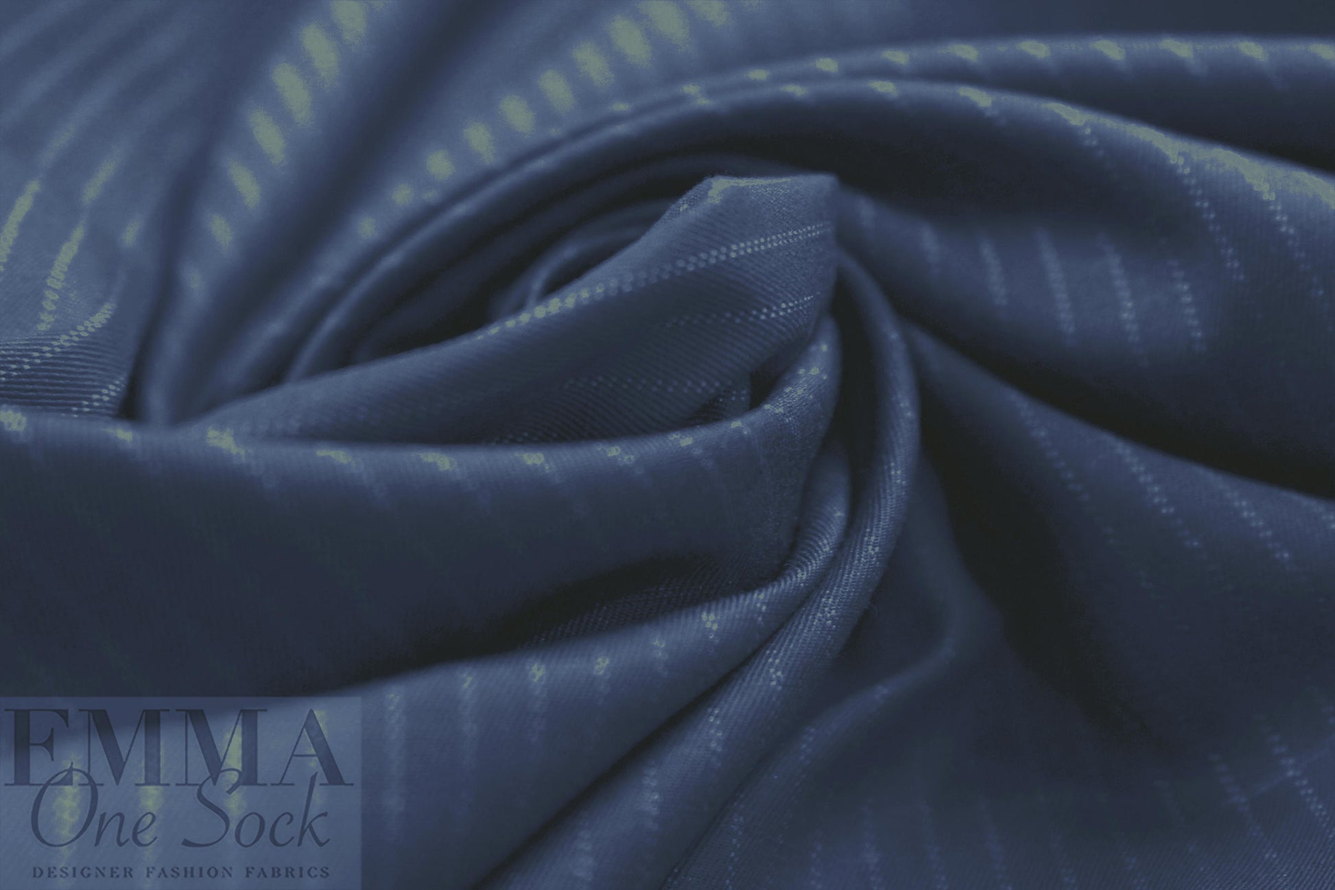 Italian cotton/silk jacketwear - midnight stripe 1 yard