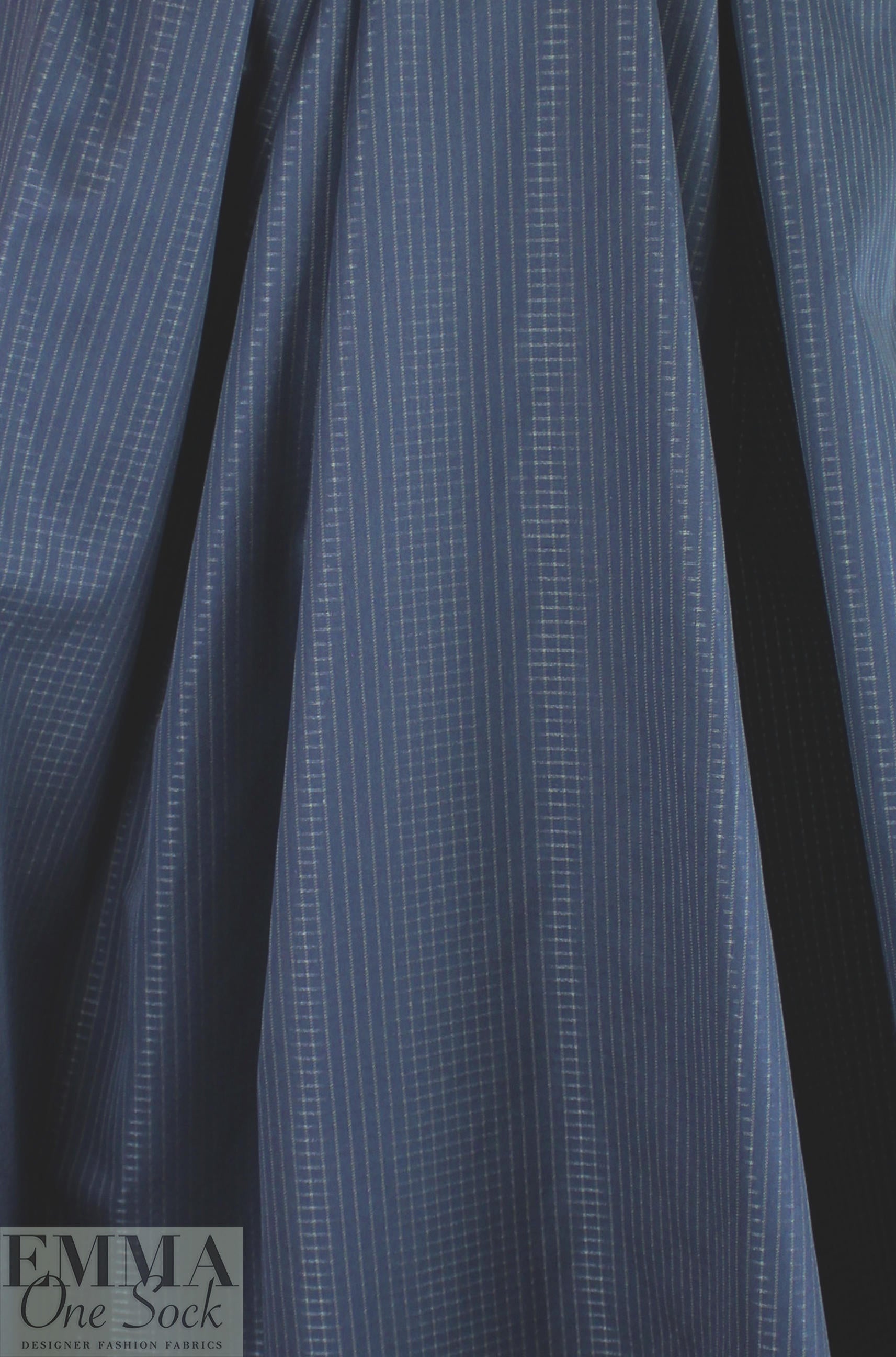 Italian cotton/silk jacketwear - midnight stripe 1.875 yd