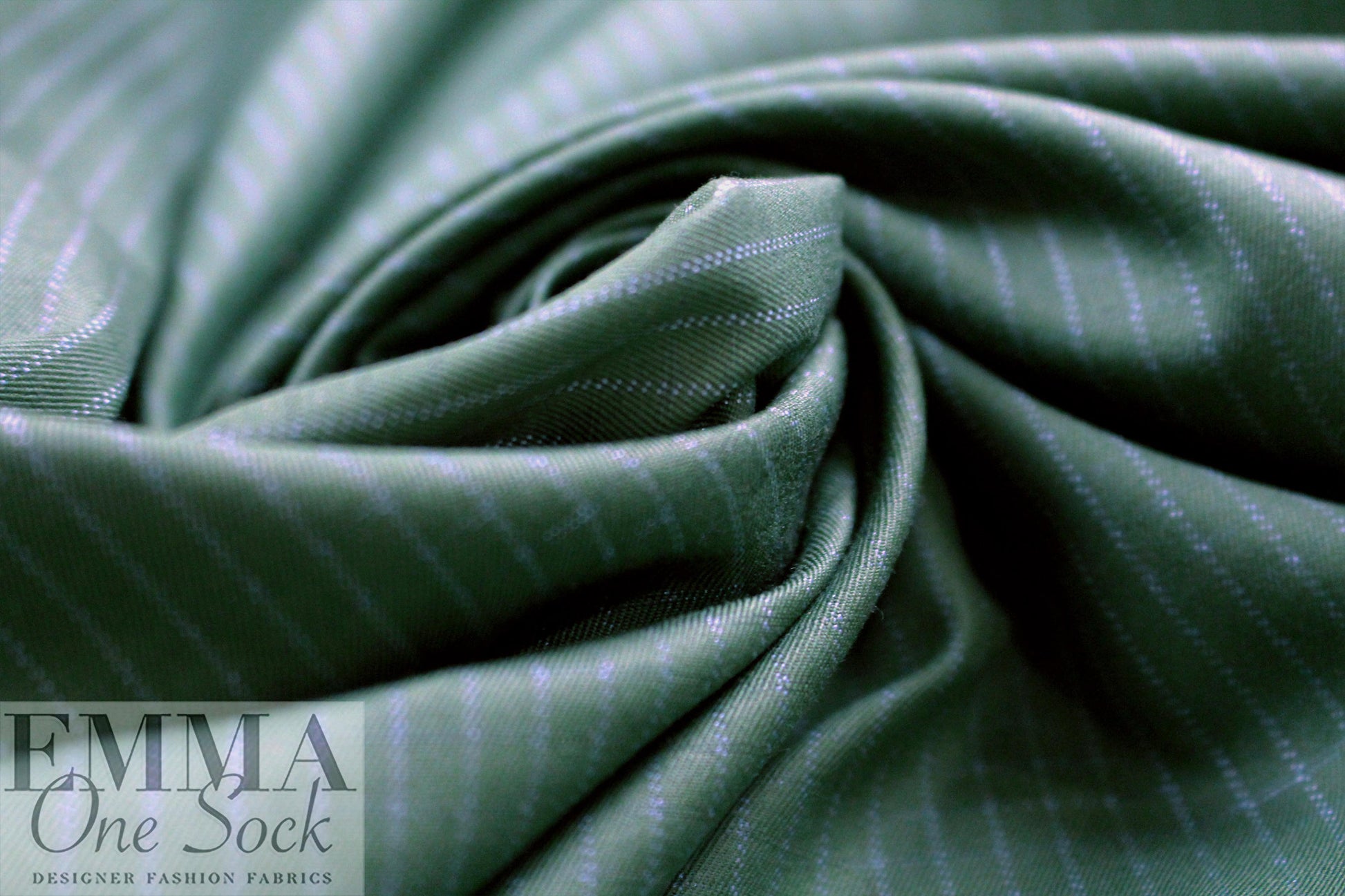 Italian cotton/silk jacketwear - forest stripe 2.5 yd
