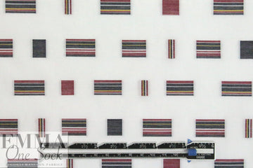 Italian rectangle stripe jacquard yarn-dyed cotton shirting
