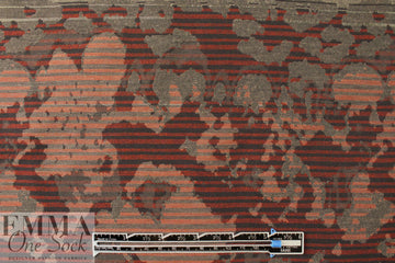 French brick/espresso stripey graphic cotton jacquard 1.625 yds