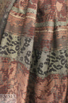 French brick/espresso stripey graphic cotton jacquard 2.25 yd