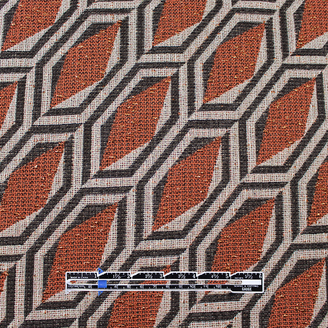 Gucc! vintage geometric metallic jacquard suiting 1 yard