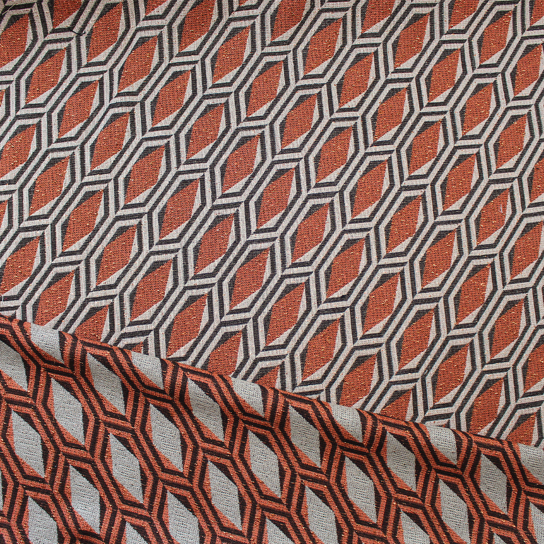 Gucc! vintage geometric metallic jacquard suiting 1 yard