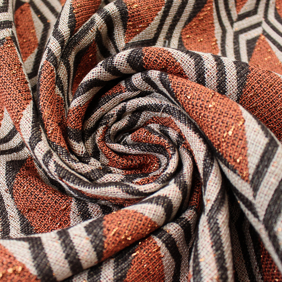 Gucc! vintage geometric metallic jacquard suiting 1 yard