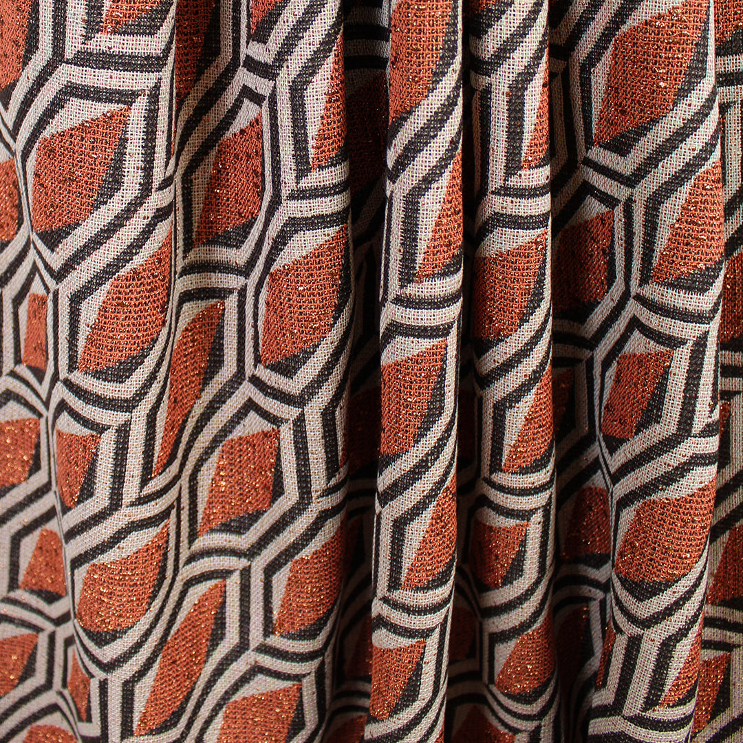 Gucc! vintage geometric metallic jacquard suiting 1 yard