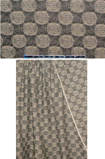 French camel/black coil graphic stretch jacquard