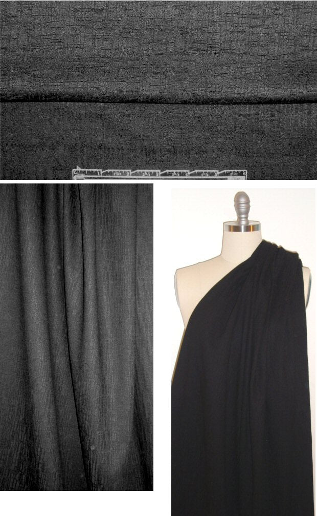 French hatch design cotton stretch jacquard - black