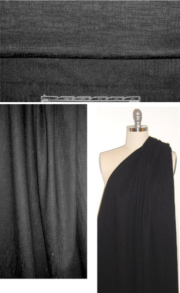 French hatch design cotton stretch jacquard - black