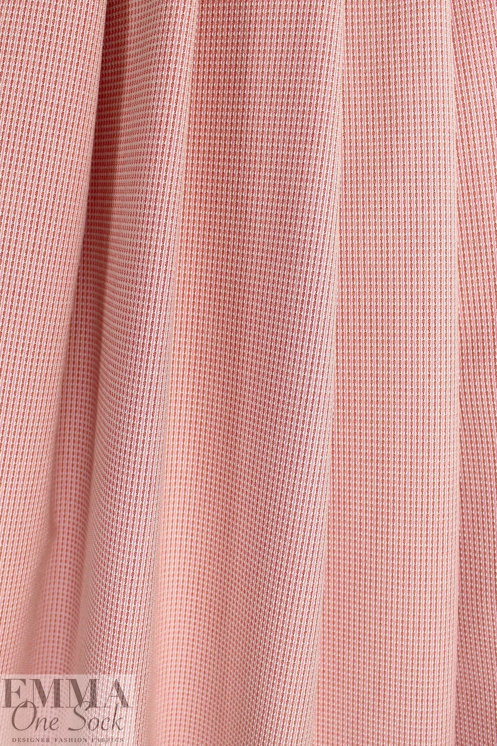Italian cotton/viscose jacquard stretch woven - strawberry dot 1.5 yd